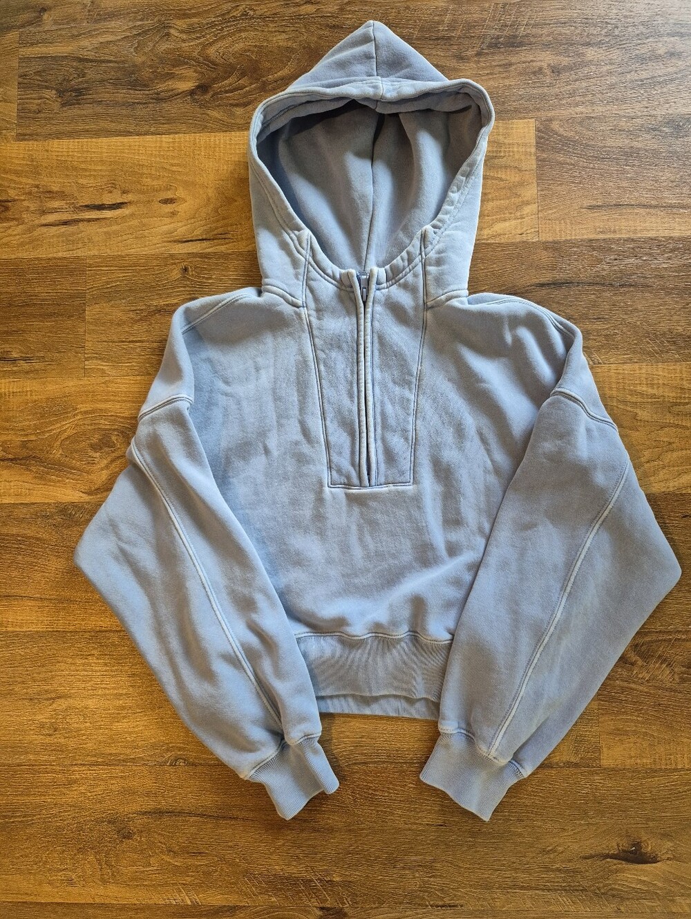 Abercrombie & Fitch Light Blue Half-Zip Hoodie